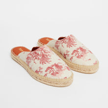 Load image into Gallery viewer, Espadrille slippers in toile de Jouy