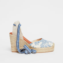 Load image into Gallery viewer, Toile de Jouy wedge espadrille