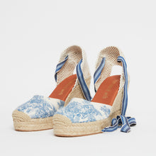 Load image into Gallery viewer, Toile de Jouy wedge espadrille