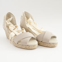 Load image into Gallery viewer, Wedge espadrilles open toe sand