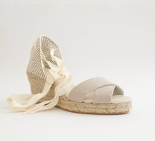Load image into Gallery viewer, Wedge espadrilles open toe sand