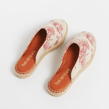 Ladda upp bild till gallerivisning, Espadrille tofflor i toile de Jouy
