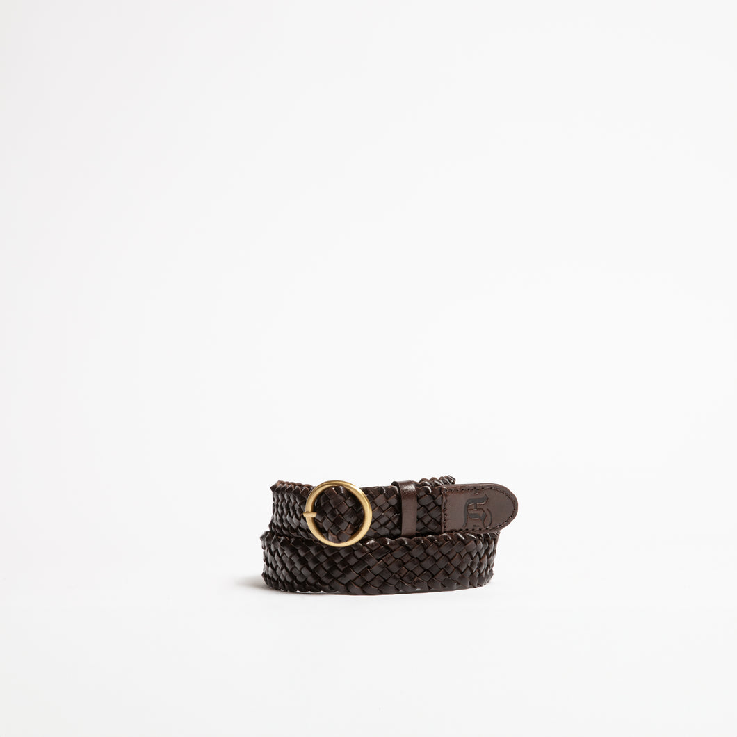 Braided leather belt small
