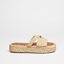 Load image into Gallery viewer, Raffia platform sandal
