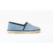 Load image into Gallery viewer, Blue white striped espadrilles espadrillos
