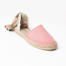 Load image into Gallery viewer, Pink handmade espadrilles sandals with laces
