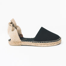 Load image into Gallery viewer, Black espadrilles sandals with laces
