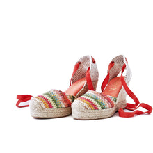 Ladda upp bild till gallerivisning, Raffia kilklacksespadriller
